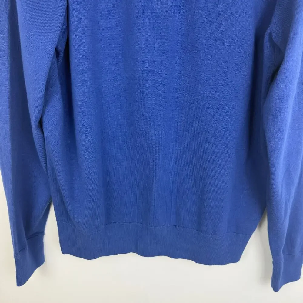 NWT Cutter & Buck Mens Buffalo Bills Quarter-Zip Long Sleeve Blue Sweater Medium